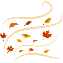 Fototapeta premium Wind Blowing Autumn Leaf