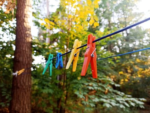 clothes drying on a clothesline
