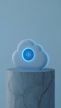 Generative AI cloud icon symbolizing digital data and cloud computing