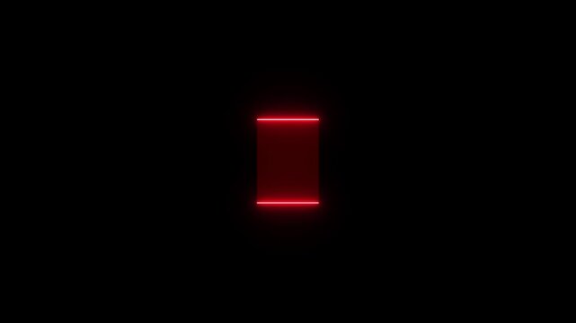 HUD square frames up and down, HUD GUI futuristic element Sci-fi concept on black background with alpha channel. Animated of red callouts title animation.