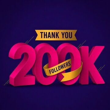 Thank you milestone banner celebrating 200k followers on social media