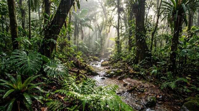 Rainforest stream landscape