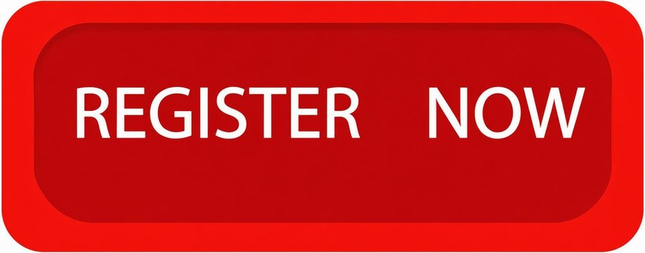 Red call to action button with white register now text