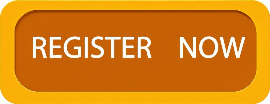 Orange register now button with yellow border