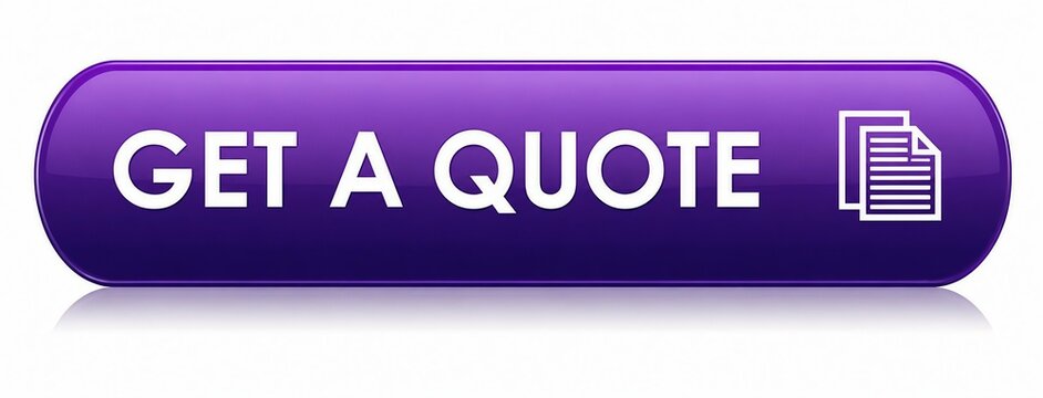 Modern purple call to action button with document icon for get a quote