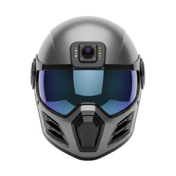 Blue visor futuristic motorcycle helmet