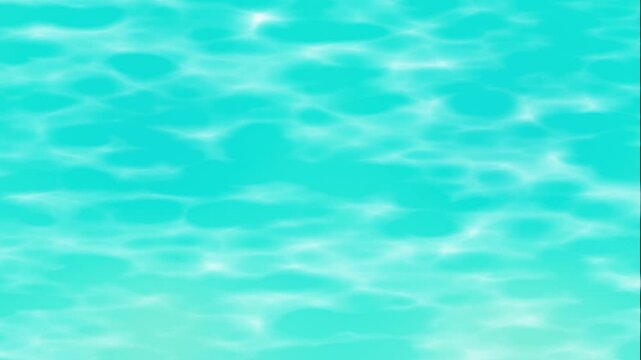 ターコイズブルーの海やプールの水面風ループアニメーション　水面のきらめきやゆらめきをイメージした背景素材