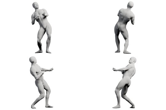 3D rendered running mannequin figure model