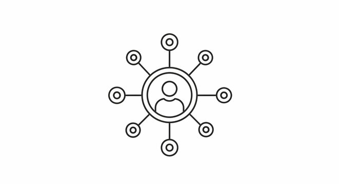 Business networking and social connection icon with generated by AI