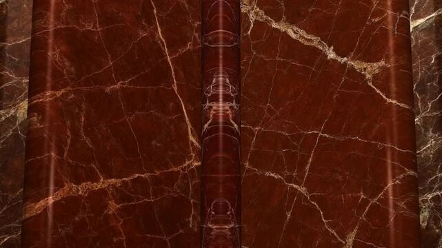 High End Rosso Marble Tiles Revolving in Smooth Circular Motion to Highlight Natural Stone Details and Luxurious Decorative Texture for Interiors