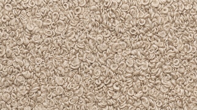 Beige Boucl&eacute; Wool Fabric Texture Background Close Up