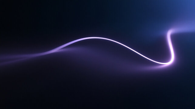 Abstract Glowing Purple Light Wave on Dark Background