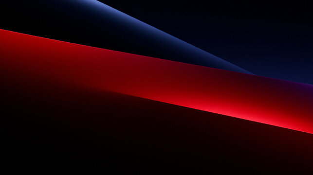 Abstract Futuristic Background with Glowing Red Curve and Dark Blue Wave