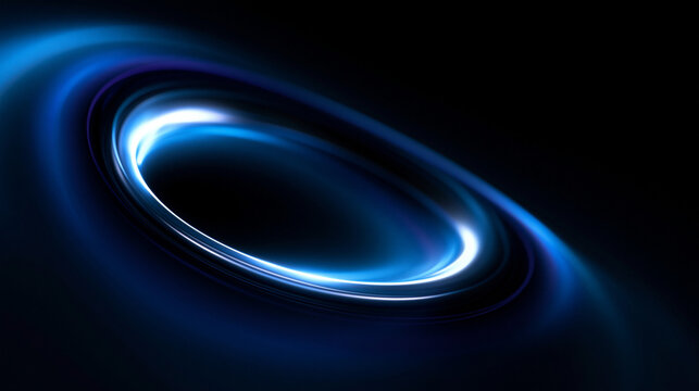 Abstract Glowing Blue Light Vortex Technology Background