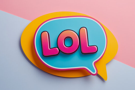 Acronym slang LOL laughing out loud for online humor communication of young people AI Generative