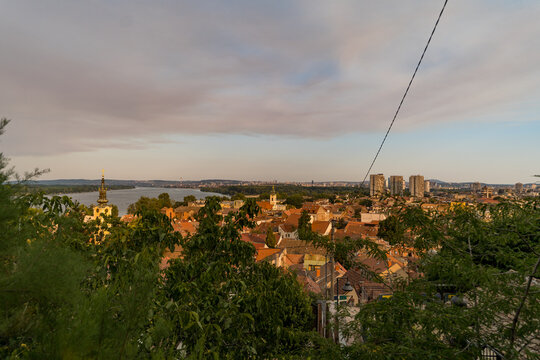 Zemun historic district skyline view in Belgrade Serbia