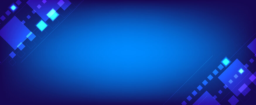 Blue Futuristic Geometric Technology Background, Rectangle style, Square