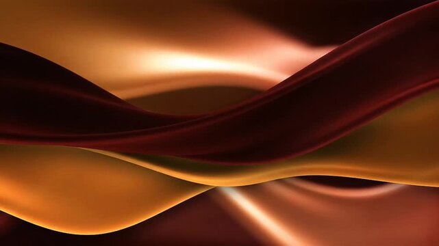 Abstract luxury gold and copper silk waves moving smoothly.
