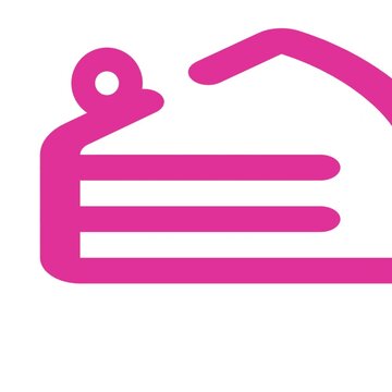 Minimalist pink cake slice icon showing delicious dessert outlines in this smooth digital animation footage representing modern bakery branding and culinary design concepts for sweet treats