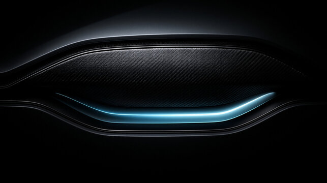 Futuristic Automotive Detail with Ambient Blue LED Lighting
