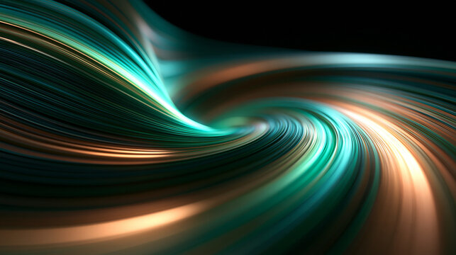 Abstract Futuristic Digital Data Stream with Glowing Light Lines