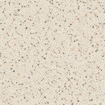 Seamless cream terrazzo texture with small colorful speckled stone fragments creating a modern background pattern