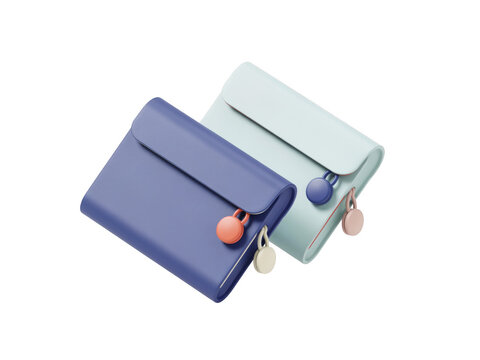 Two colorful small leather wallets with metal clasps