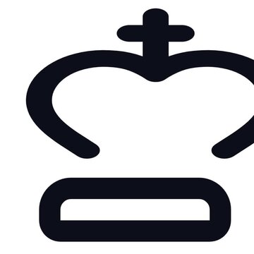 Minimalist chess king crown symbol animation loop displaying bold geometric lines with rhythmic pulsating movement as a high resolution vector digital motion graphic video art element.