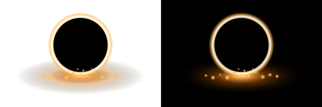 Glowing Circular Ring with Sparkling Light and Soft Reflection Effect Isolated Transparent Background