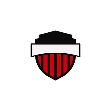 Emblem shield geometric vector logo design
