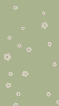 Green Floral Pattern Seamless Animation Background