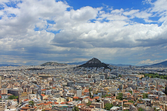 Gr&egrave;ce vue d'Ath&egrave;nes depuis l'Acropole