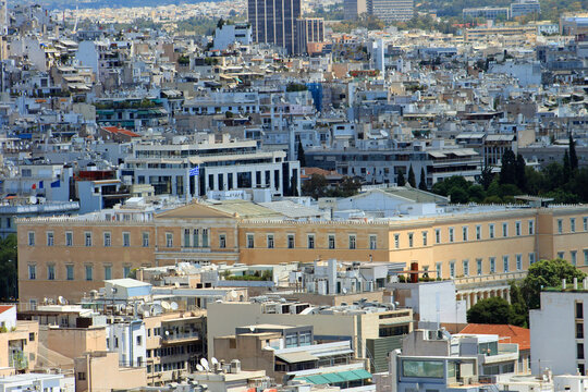 Gr&egrave;ce vue d'Ath&egrave;nes depuis l'Acropole