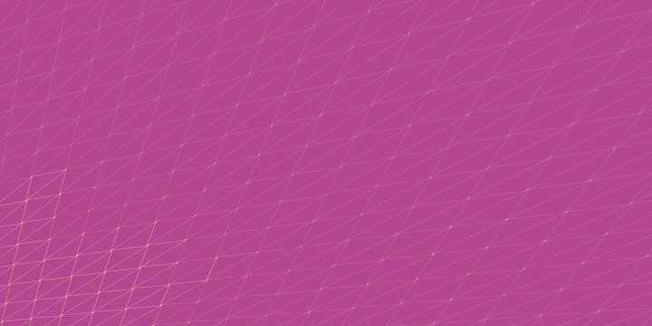 Abstract Magenta Geometric Wireframe Background with Diagonal Triangle Mesh Network Pattern