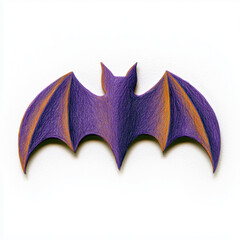 Naklejka premium Colored flat silhouette of a bat with purple and orange details 