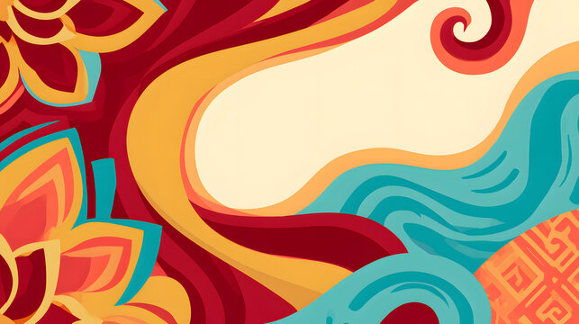 A great banner template for Asian American and Native Hawaiian Pacific Islander Heritage Month with space for text. An abstract background for AAPI AANHPI.