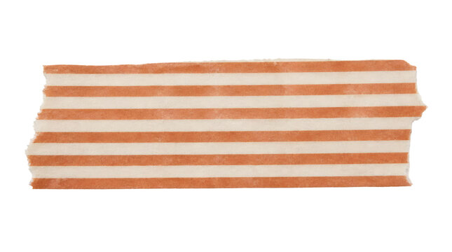 Rustic Orange and Cream Striped Washi Tape Piece