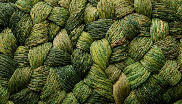 texture of a natural wicker rug made of goutweed and algae