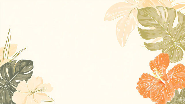 Elegant Tropical Floral Border Design