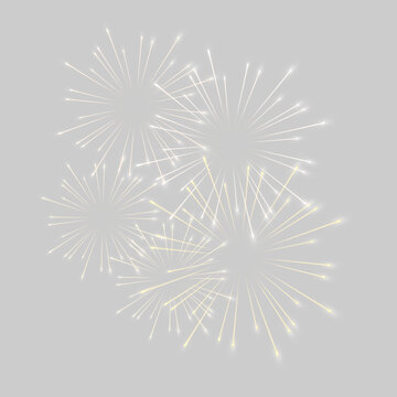  Vector realistic lights, flares. Magic fireworks in the night sky, Christmas background for holiday design, poster, postcard on a transparent background, png. Holiday lights. 