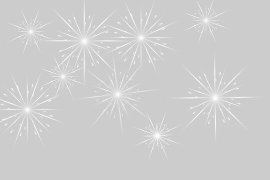 
Vector realistic lights, flares. Magic fireworks in the night sky, Christmas background for holiday design, poster, postcard on a transparent background, png. Holiday lights.
