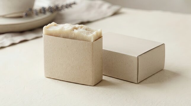 Handmade soap bar packaging natural ingredients