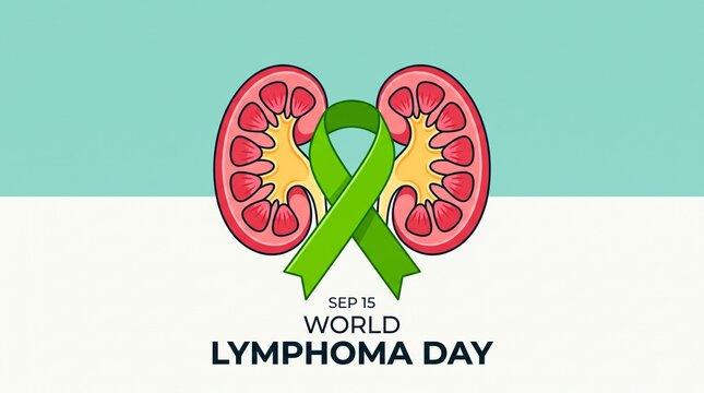 World lymphoma day kidney ribbon awareness graphic