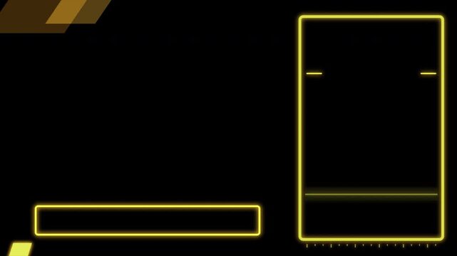 Amber Neon Stream Overlay Sidebar Chat Rail Scan Line Lower Third Transparent Background Alpha Seamless Loop