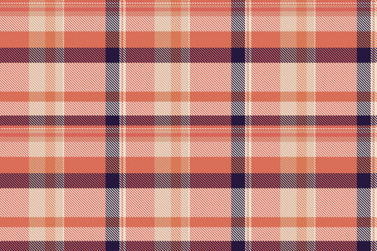 Traditional tartan plaid pattern with a textured woven appearance and red and orange tones. The seamless fabric design creates a calm decorative background with a traditional textile feel.