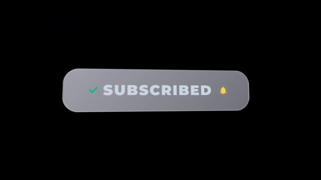 Frosted Glassmorphism Vibrant Rose Subscribe Button CTA Motion Graphics Overlay