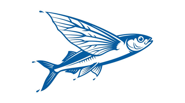 Flying Fish Minimal Vector Illustration
