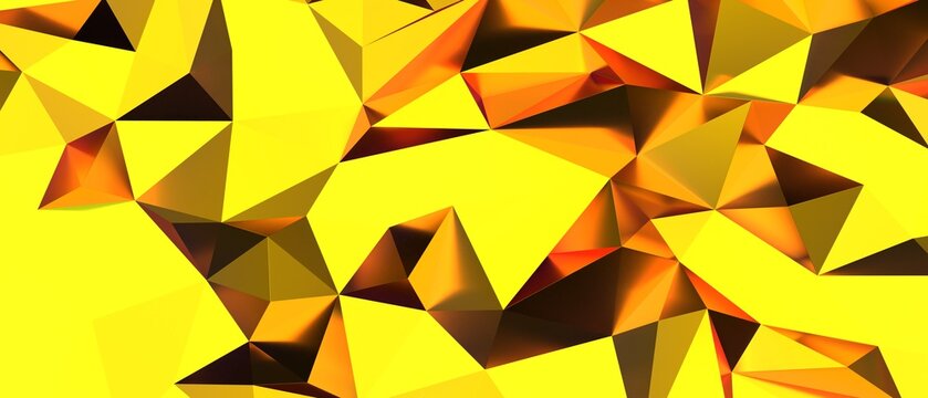 A vibrant abstract geometric low poly background with bright yellow and orange.