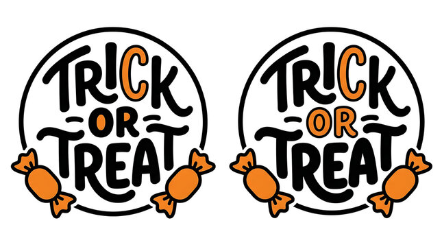 Halloween trick or treat signs with candy