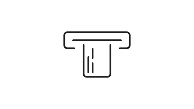 Atm Card Insertion Slot Animated Icon With Alpha Channel. Banking Transaction, Cash Withdrawal, And Payment Processing Motion Graphic. Financial Services. On Transparent Background